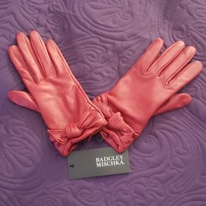 Red leather gloves